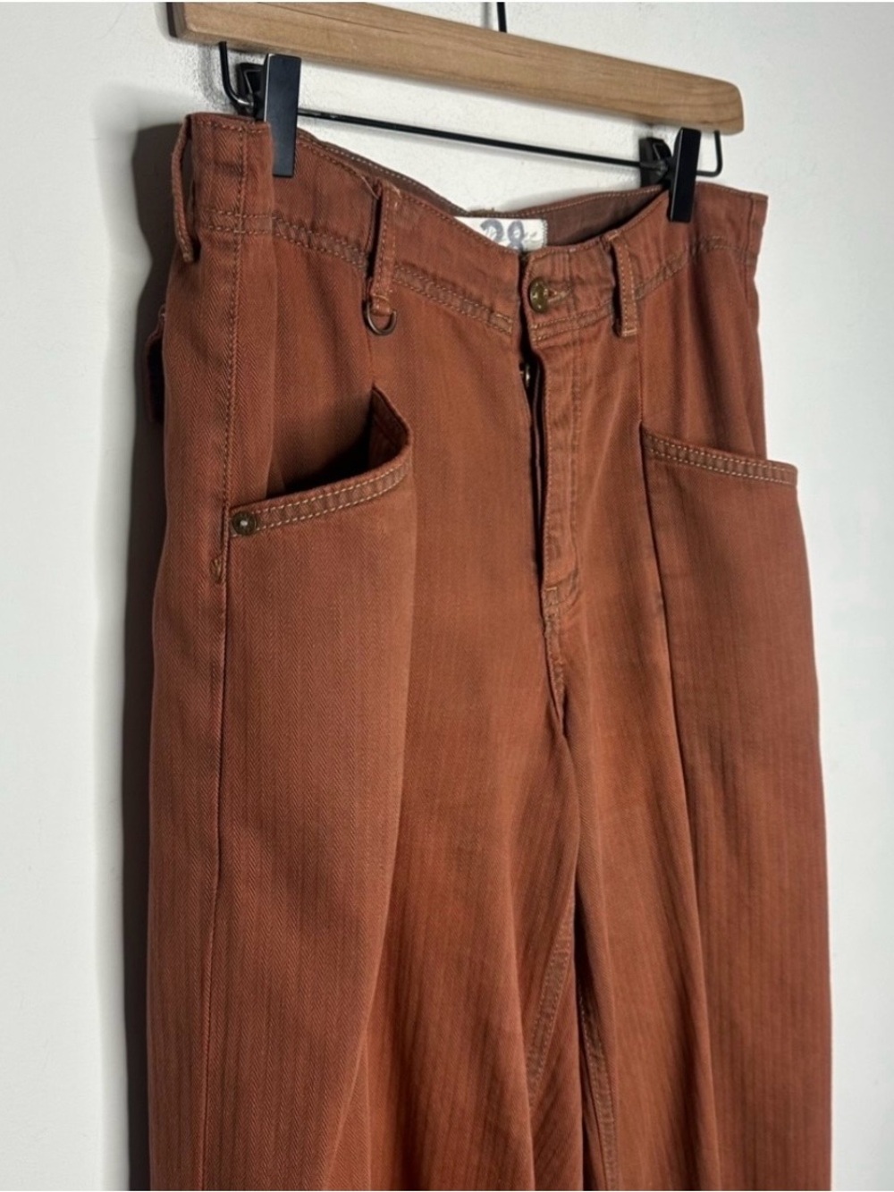 Free People Limited Edition Tennessee Slouchy Utility Jeans Ginger Brown - Picture 4 of 10